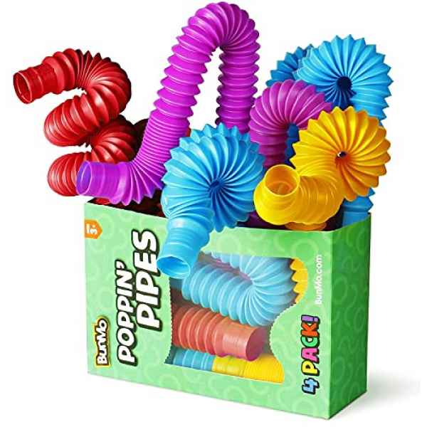 BunMo Pop Tubes Sensory Toys, Fine Motor Skills Easter Basket Stuffers Toddler Toys, Fidget Toys for Sensory Kids and Kids Learning Toys.