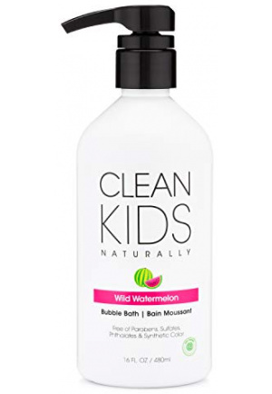 Clean Kids Naturally Wild Watermelon Bubble Bath, 16oz, Package May Vary