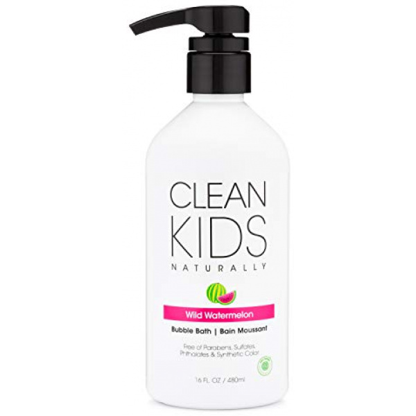 Clean Kids Naturally Wild Watermelon Bubble Bath, 16oz, Package May Vary