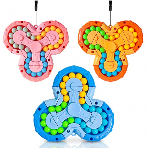 Fidget Toys Pack - Fidget Spinners Pop Sensory Toys 3 Pcs, Kids Toys Stress Relief Anxiety Relief and Autism, Puzzles for Adults, Learning & Education Toys Rotating Magic Bean Games Kids Gifts（3 pcs ）