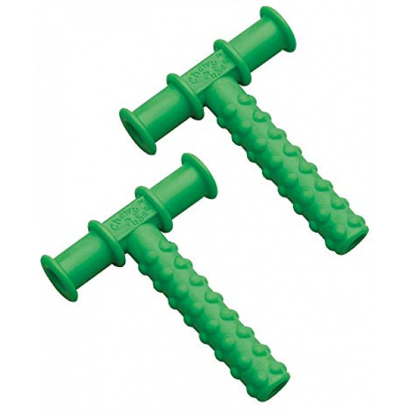 Knobby Texture Chewy Tube Green, 2 Pack